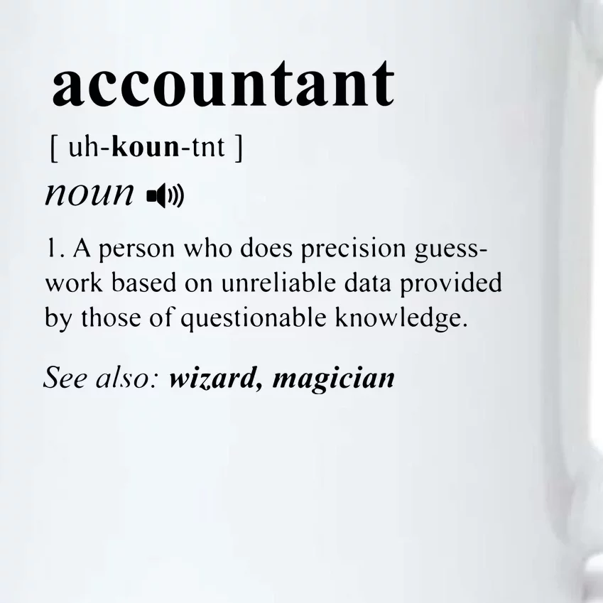 Accountant Definition Noun Accounting Major CPA Funny Gifts Black Color Changing Mug