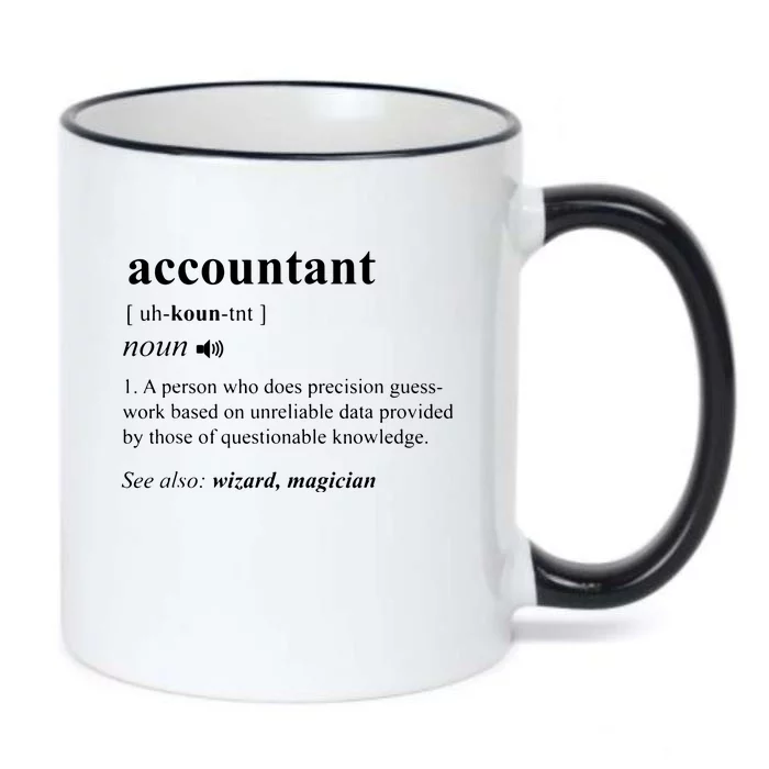 Accountant Definition Noun Accounting Major CPA Funny Gifts Black Color Changing Mug