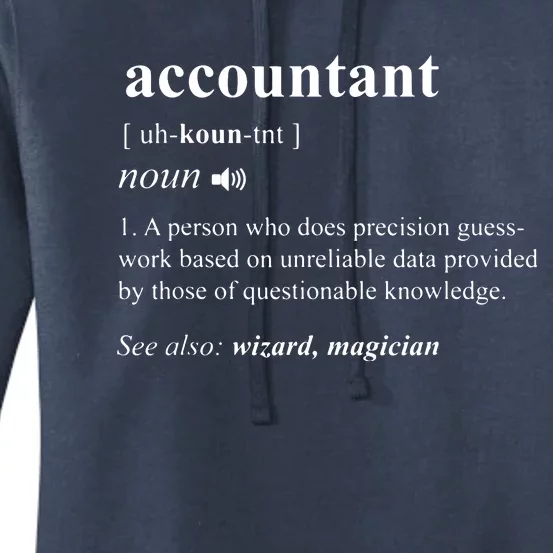 Accountant Definition Noun Accounting Major CPA Funny Gifts Women's Pullover Hoodie