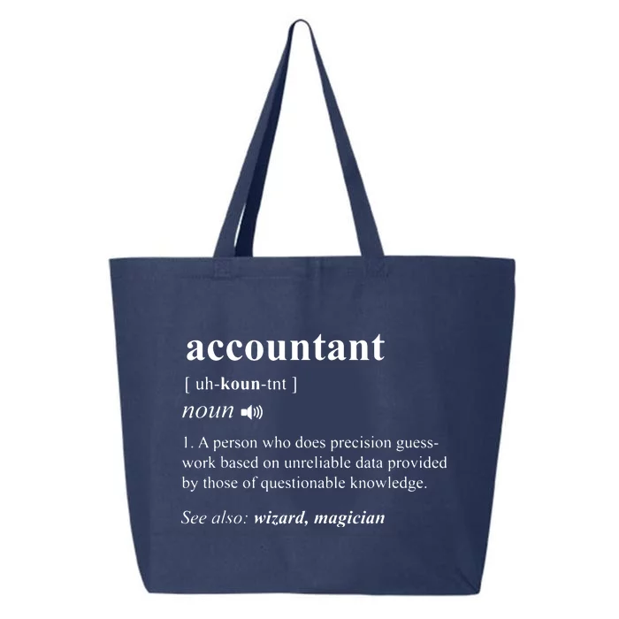 Accountant Definition Noun Accounting Major CPA Funny Gifts 25L Jumbo Tote