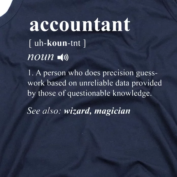 Accountant Definition Noun Accounting Major CPA Funny Gifts Tank Top