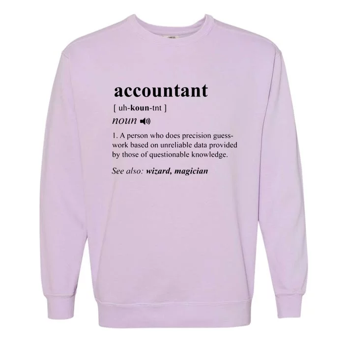 Accountant Definition Noun Accounting Major CPA Funny Gifts Garment-Dyed Sweatshirt