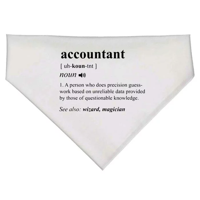 Accountant Definition Noun Accounting Major CPA Funny Gifts USA-Made Doggie Bandana