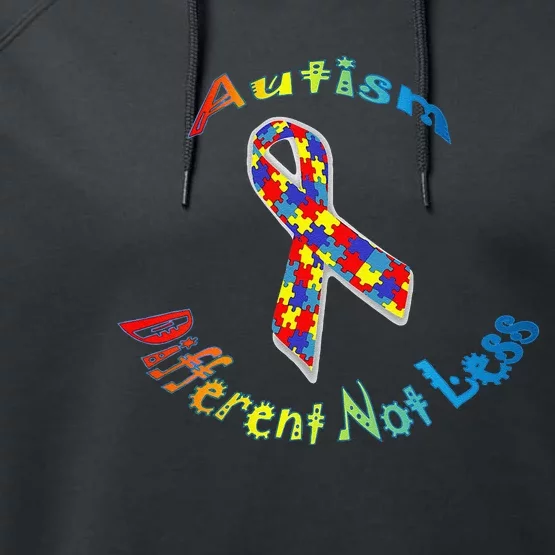 Autism Different Not Less For Autism Awareness Performance Fleece Hoodie