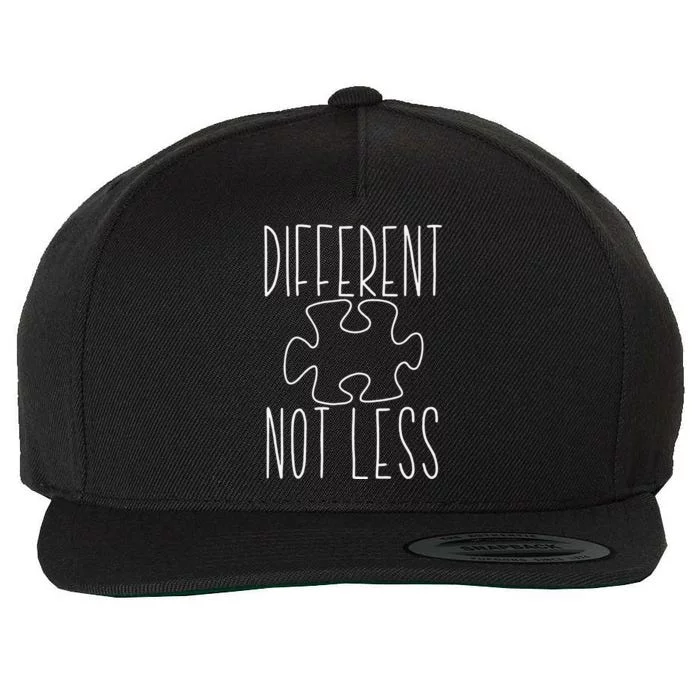 Autism Different Not Less Puzzle Wool Snapback Cap