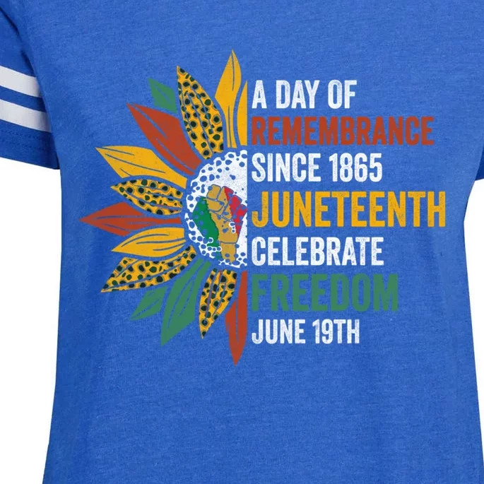 A Day Of Remembrance Since 1985 Junenth Celebrate Freedom Gift Enza Ladies Jersey Football T-Shirt