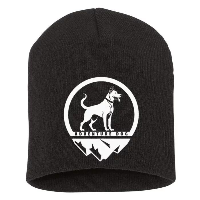 Adventure Dog Outdoor Enthusiast And Dog Lover Short Acrylic Beanie