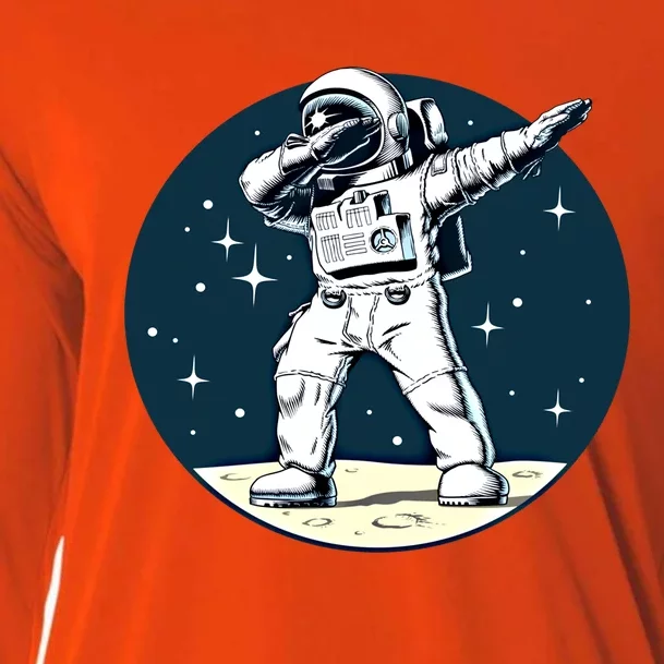 Astronaut Dabbing On The Moon Outer Space Funny Graphic Gift Cooling Performance Long Sleeve Crew