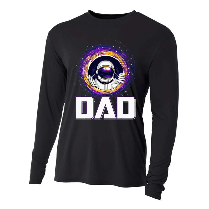 Astronaut Dad Outer Space Lover Fathers Day Cooling Performance Long Sleeve Crew