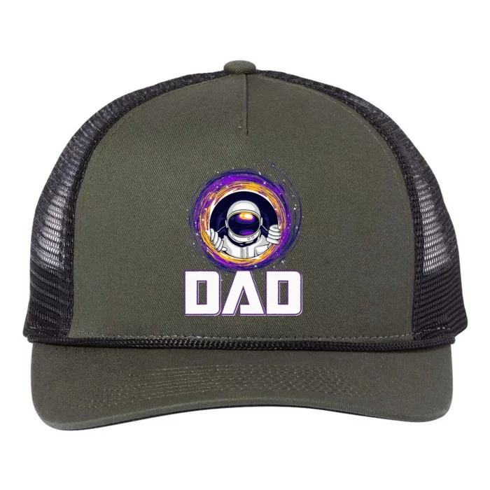 Astronaut Dad Outer Space Lover Fathers Day Retro Rope Trucker Hat Cap