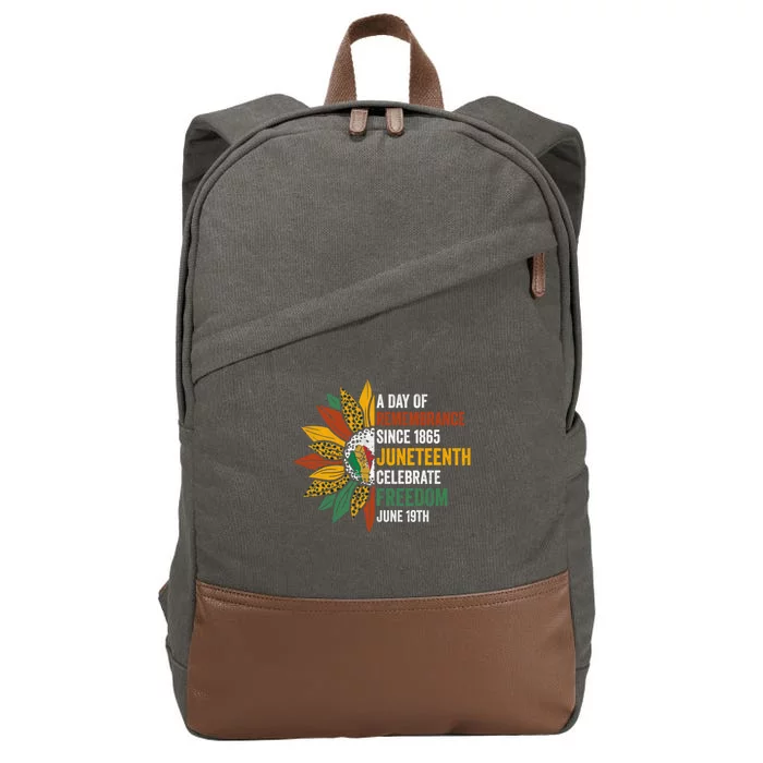 A Day Of Remembrance Since 1985 Junenth Celebrate Freedom Gift Cotton Canvas Backpack