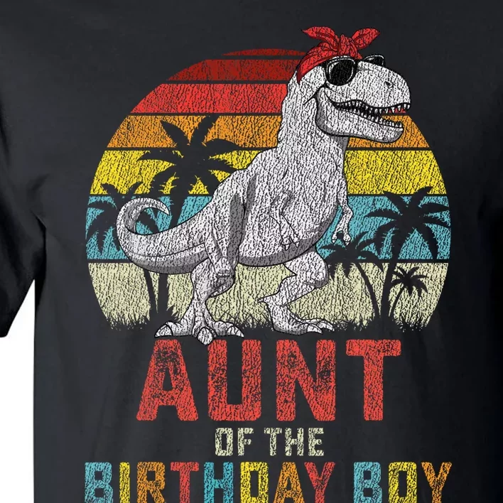 Aunt Dinosaur Of The Birthday Boy Matching Family Tall T-Shirt