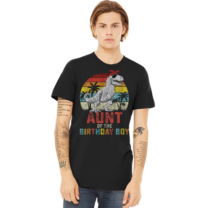 Aunt Dinosaur Of The Birthday Boy Matching Family Premium T-Shirt