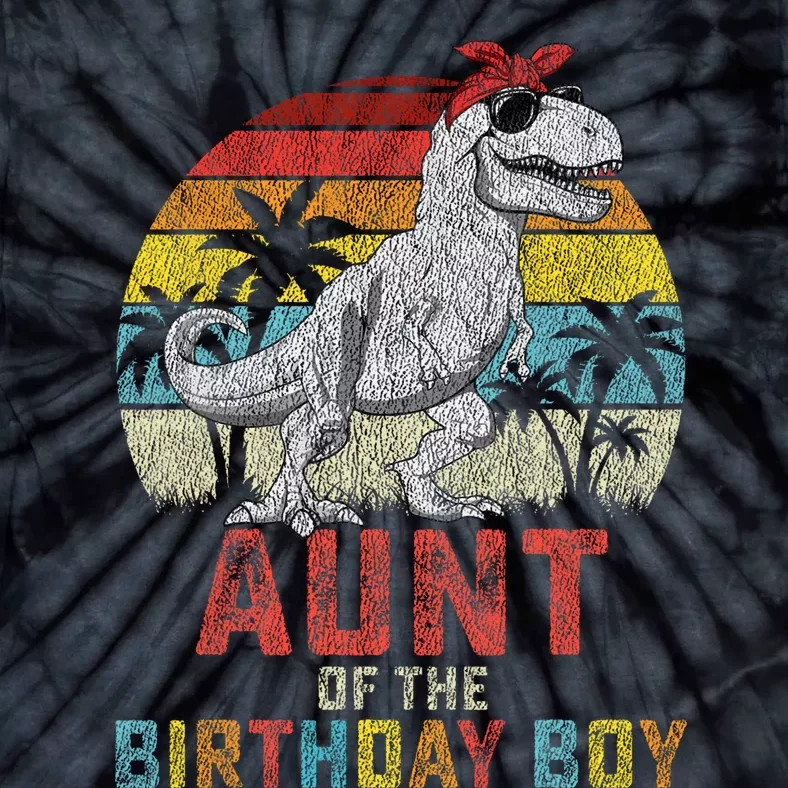 Aunt Dinosaur Of The Birthday Boy Matching Family Tie-Dye T-Shirt