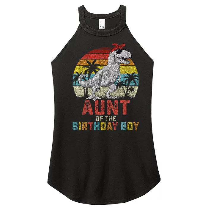 Aunt Dinosaur Of The Birthday Boy Matching Family Women’s Perfect Tri Rocker Tank