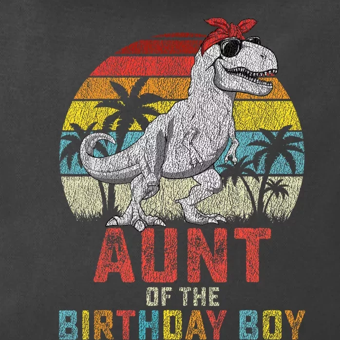 Aunt Dinosaur Of The Birthday Boy Matching Family Zip Tote Bag