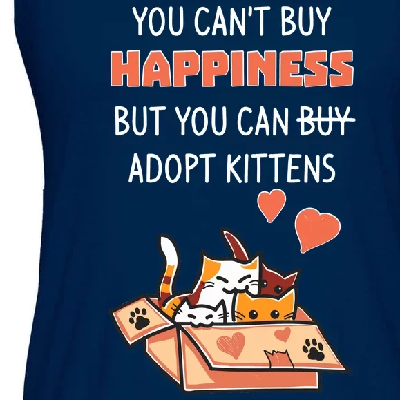 Adopt Kittens Buy Happiness Ladies Essential Flowy Tank