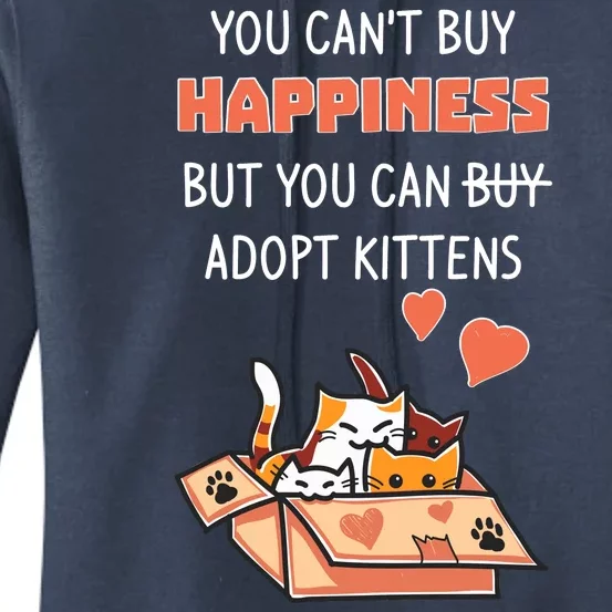 Adopt Kittens Buy Happiness Women's Pullover Hoodie