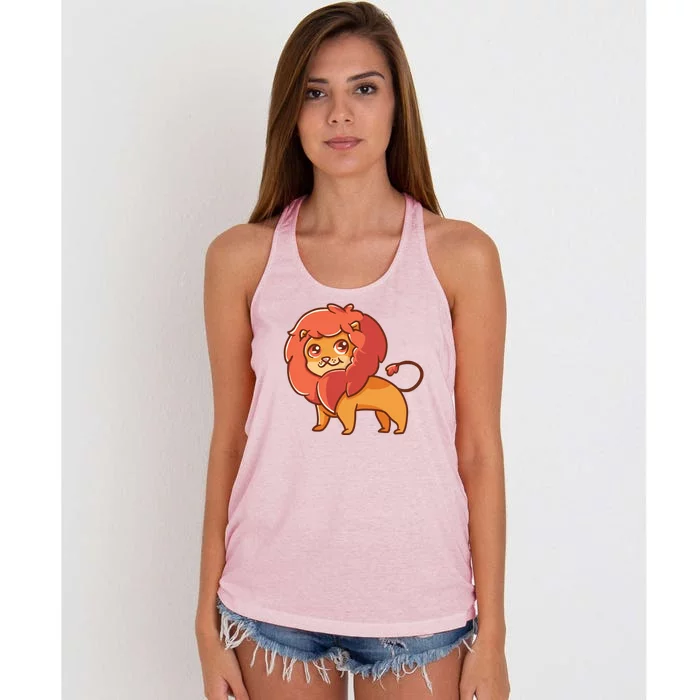 Adorable Baby Lion Women's Knotted Racerback Tank