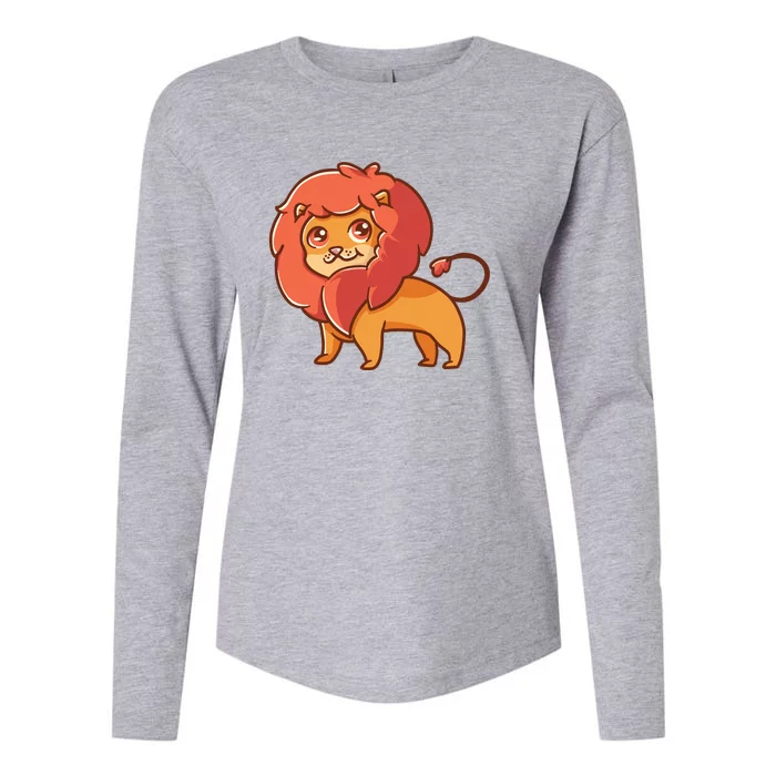 Adorable Baby Lion Womens Cotton Relaxed Long Sleeve T-Shirt