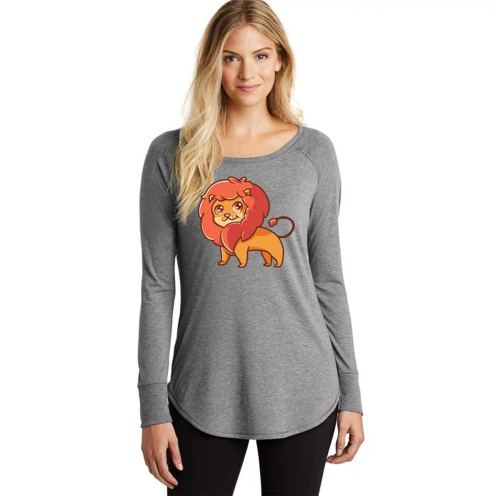 Adorable Baby Lion Women's Perfect Tri Tunic Long Sleeve Shirt