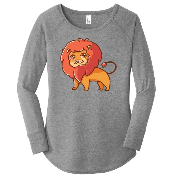 Adorable Baby Lion Women's Perfect Tri Tunic Long Sleeve Shirt