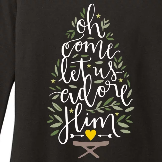 Adore Him Baby Jesus Christmas Womens CVC Long Sleeve Shirt