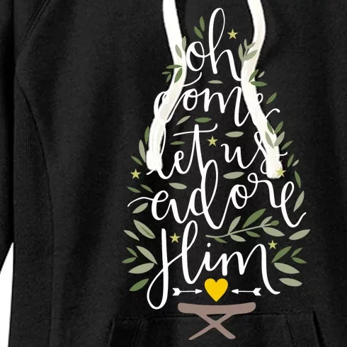 Adore Him Baby Jesus Christmas Women's Fleece Hoodie