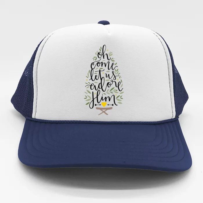 Adore Him Baby Jesus Christmas Trucker Hat