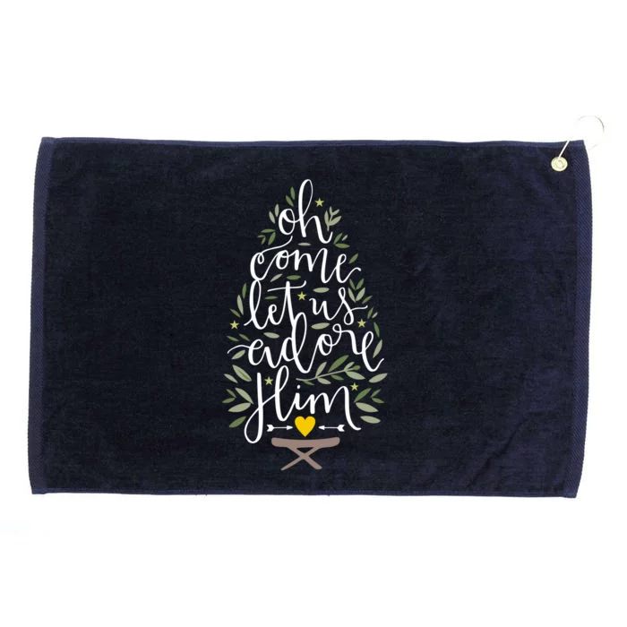 Adore Him Baby Jesus Christmas Grommeted Golf Towel