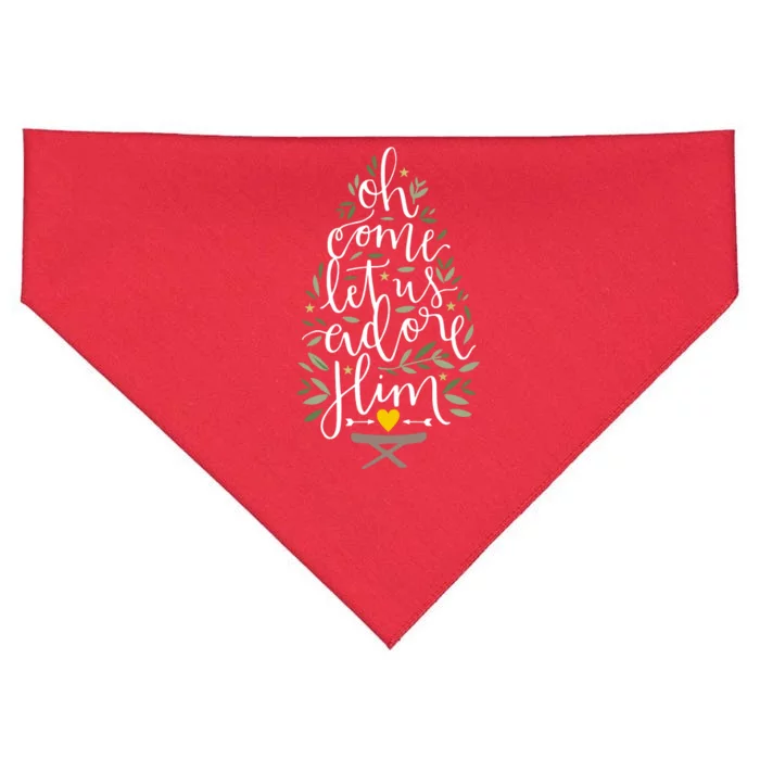 Adore Him Baby Jesus Christmas USA-Made Doggie Bandana