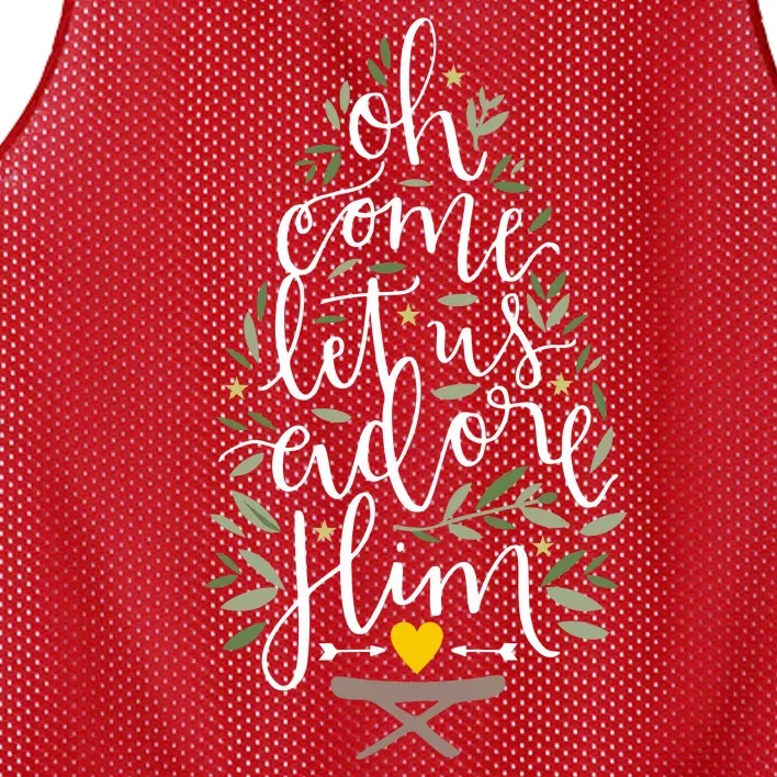 Adore Him Baby Jesus Christmas Mesh Reversible Basketball Jersey Tank