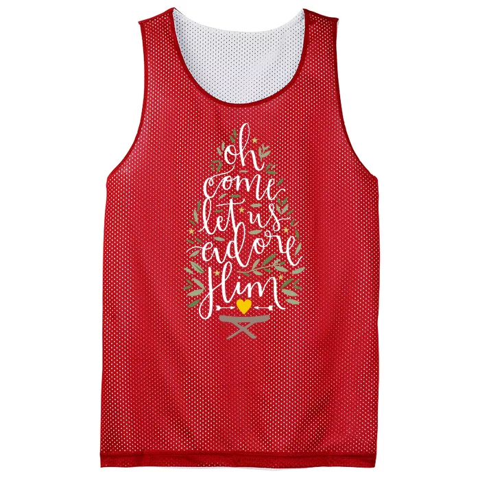 Adore Him Baby Jesus Christmas Mesh Reversible Basketball Jersey Tank