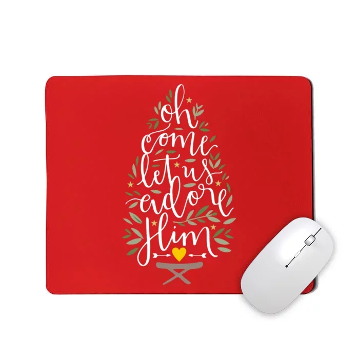 Adore Him Baby Jesus Christmas Mousepad