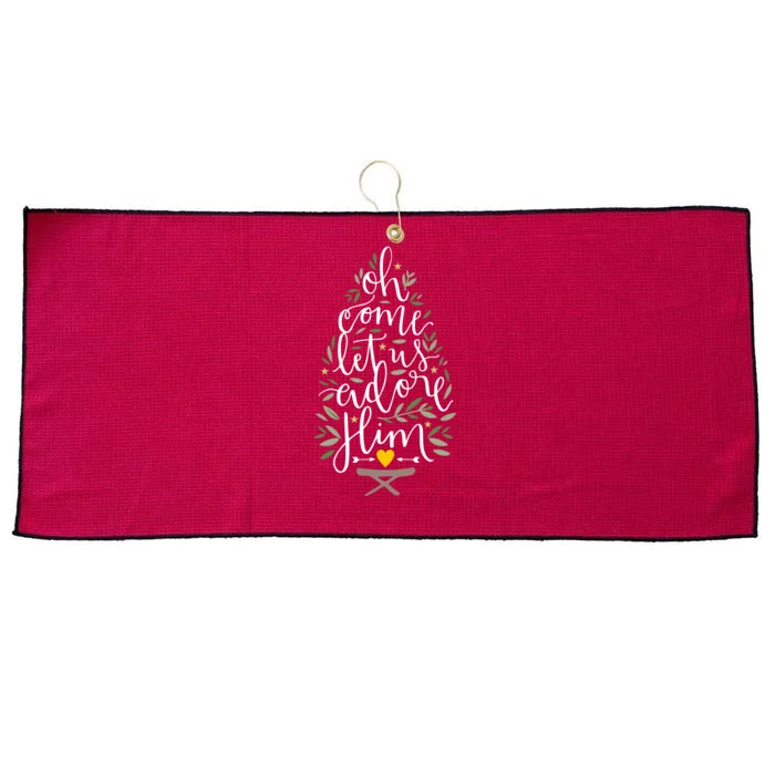 Adore Him Baby Jesus Christmas Large Microfiber Waffle Golf Towel