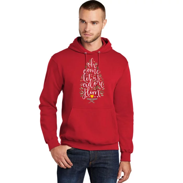 Adore Him Baby Jesus Christmas Tall Hoodie