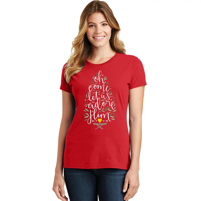 Adore Him Baby Jesus Christmas Women's T-Shirt