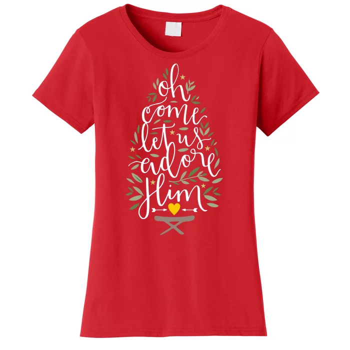 Adore Him Baby Jesus Christmas Women's T-Shirt