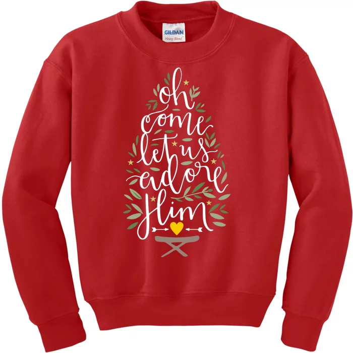 Adore Him Baby Jesus Christmas Kids Sweatshirt