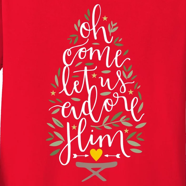 Adore Him Baby Jesus Christmas Kids Long Sleeve Shirt