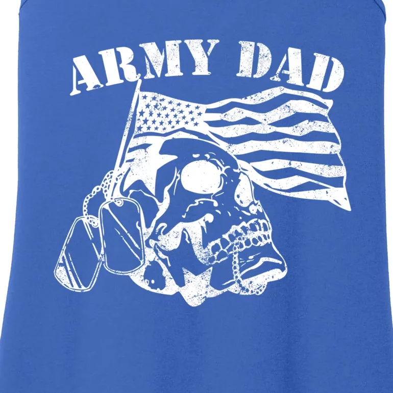 Army Dad Proud Us Army Veteran Us Flag Funny Gift Ladies Essential Tank