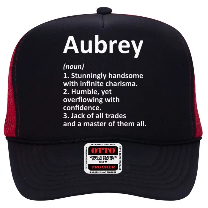 AUBREY Definition Personalized Name Funny Birthday Gift Idea High Crown Mesh Trucker Hat