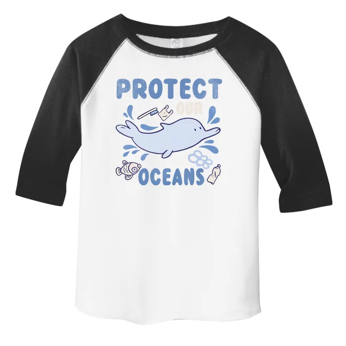 Animal Dolphin Planet Water Save Protect Our Oceans Day Funny Gift Toddler Fine Jersey T-Shirt