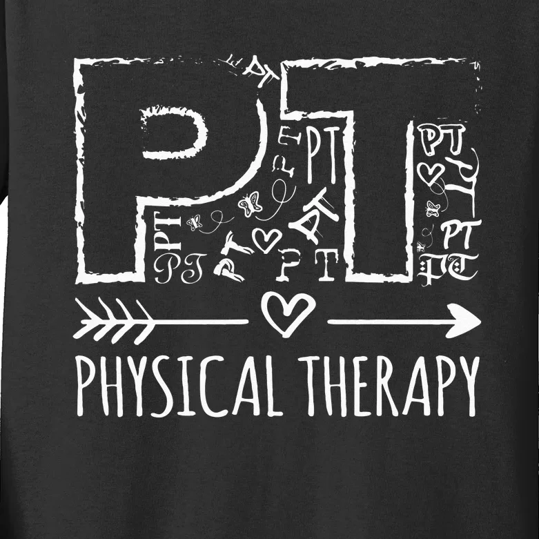 Aesthetic design PT Physical Therapy Kids Long Sleeve Shirt