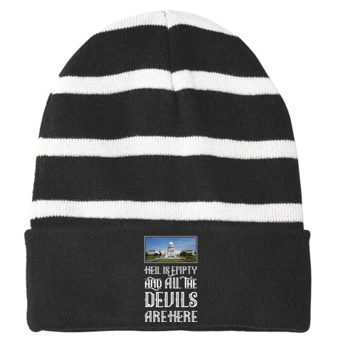 Antigovernment Defund Politicians And Washington Political Striped Beanie with Solid Band