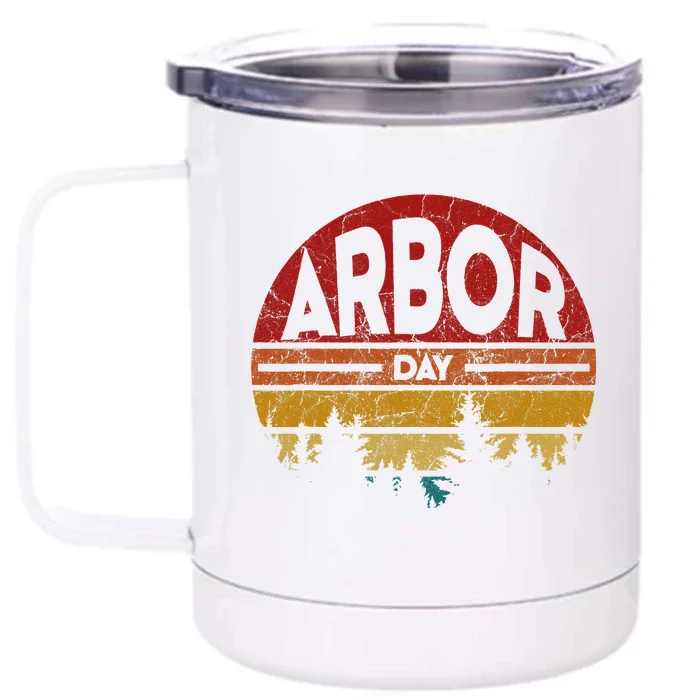 Arbor Day Plant Trees Earth Day Retro Nature Climate Earth Front & Back 12oz Stainless Steel Tumbler Cup