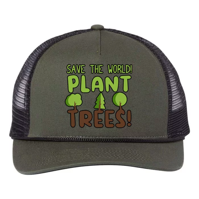 Arbor Day Plant Trees Plant A Tree Earth Day Retro Rope Trucker Hat Cap