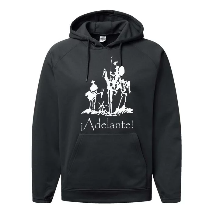 ¡Adelante! Don Quixote Sancho Panza Performance Fleece Hoodie