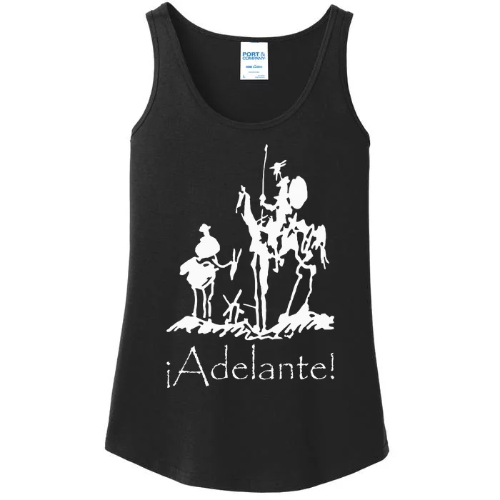 ¡Adelante! Don Quixote Sancho Panza Ladies Essential Tank