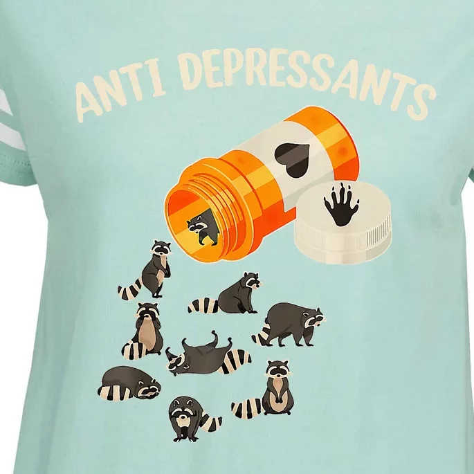 Anti Depressants Raccoon Enza Ladies Jersey Football T-Shirt